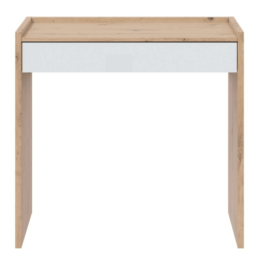 Mesa de estilo moderno com estante em branco Artik e carvalho Nodi Study Office Mesa de estilo moderno com estante em branco Artik e carvalho Nodi Study Office