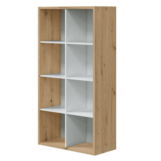 Mesa de estilo moderno com estante em branco Artik e carvalho Nodi Study Office Mesa de estilo moderno com estante em branco Artik e carvalho Nodi Study Office
