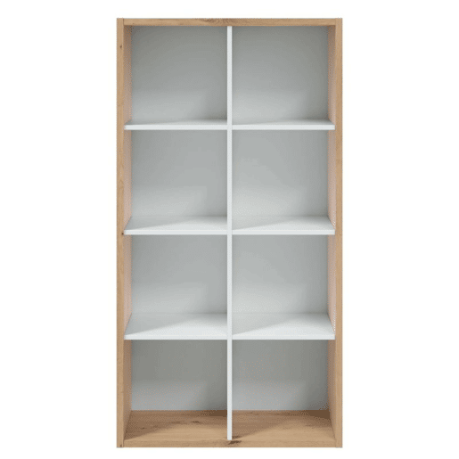 Mesa de estilo moderno com estante em branco Artik e carvalho Nodi Study Office Mesa de estilo moderno com estante em branco Artik e carvalho Nodi Study Office