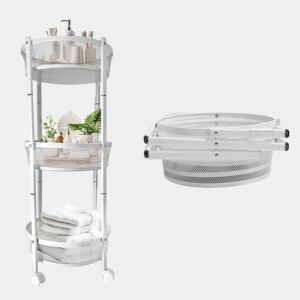 Carrinho de legumes metálico dobrável u2013 3 níveis com rodas traváveis u2013 Armazenamento prático para cozinha u2013 Nyana Home