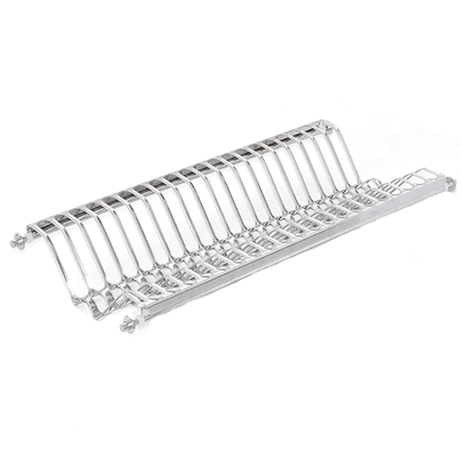 Escorredor de pratos para armários altos de cozinha em aço cinza com design de 53,557x24 cm para armários de 60 cm