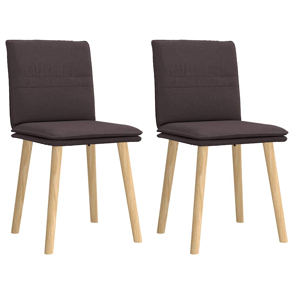 Vidaxl sillas de comedor 2 unidades tela marrón oscuro