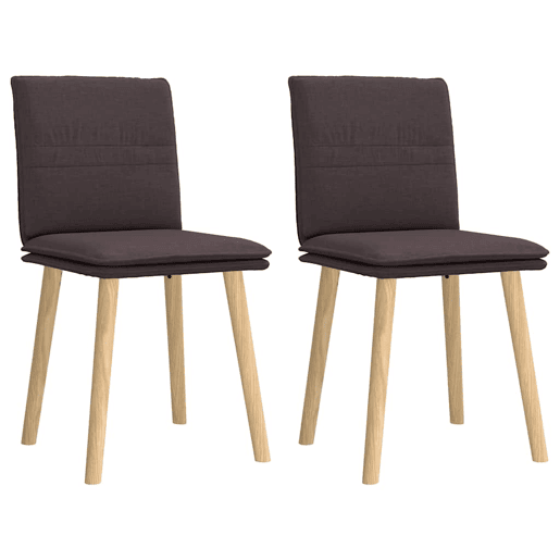 vidaXL Cadeiras de jantar 2 pcs tecido castanho-escuro vidaXL Cadeiras de jantar 2 pcs tecido castanho-escuro