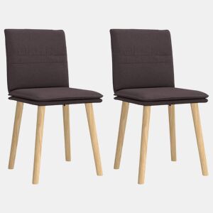 vidaXL Cadeiras de jantar 2 pcs tecido castanho-escuro