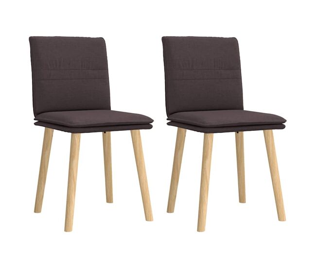 Vidaxl sillas de comedor 2 unidades tela marrón oscuro