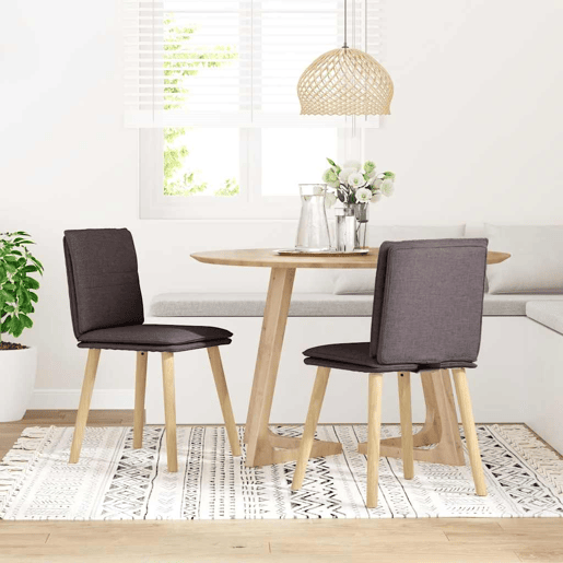 vidaXL Cadeiras de jantar 2 pcs tecido castanho-escuro vidaXL Cadeiras de jantar 2 pcs tecido castanho-escuro