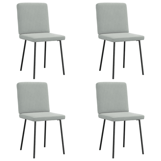 vidaXL Cadeiras de jantar 4 pcs veludo cinzento-claro vidaXL Cadeiras de jantar 4 pcs veludo cinzento-claro