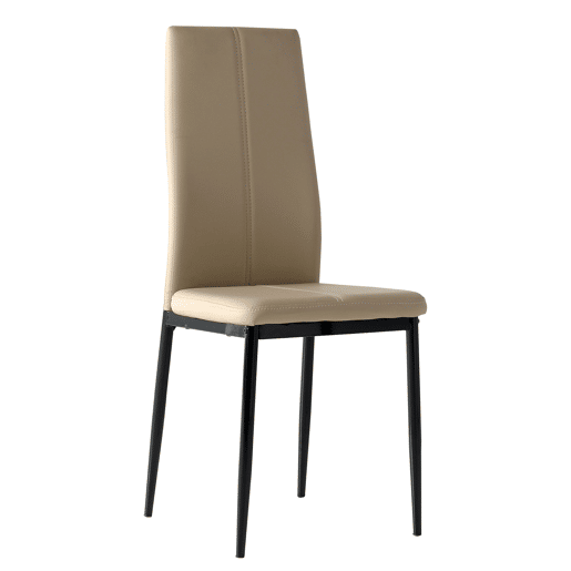 Pacote com 4 cadeiras de jantar em couro sintético na cor Brea Cappuccino, estilo confortável e moderno, 98 x 42 x 47