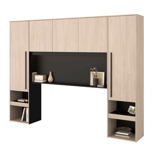 Pacote de quarto completo John Bed com gavetas e cabeceira Brooklyn Oak e Black Stipple Bridge (cama de 135-140x190 cm) Pacote de quarto completo John Bed com gavetas e cabeceira Brooklyn Oak e Black Stipple Bridge (cama de 135-140x190 cm)