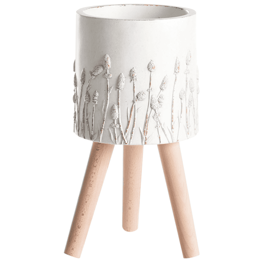 Vaso alto para plantas JANINA 24 cm Branco creme