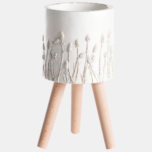 Vaso alto para plantas JANINA 24 cm Branco creme