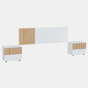 Quarto completo em estilo nórdico com móveis Artik naturais e brancos