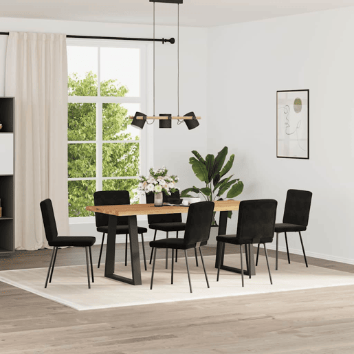 vidaXL Cadeiras de jantar 6 pcs veludo preto