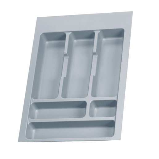 Porta-talheres Optima para módulo de gaveta universal 40 cm em plástico cinza com medidas 33,6 x 4,5 x 48,2 cm