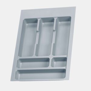 Porta-talheres Optima para módulo de gaveta universal 40 cm em plástico cinza com medidas 33,6 x 4,5 x 48,2 cm
