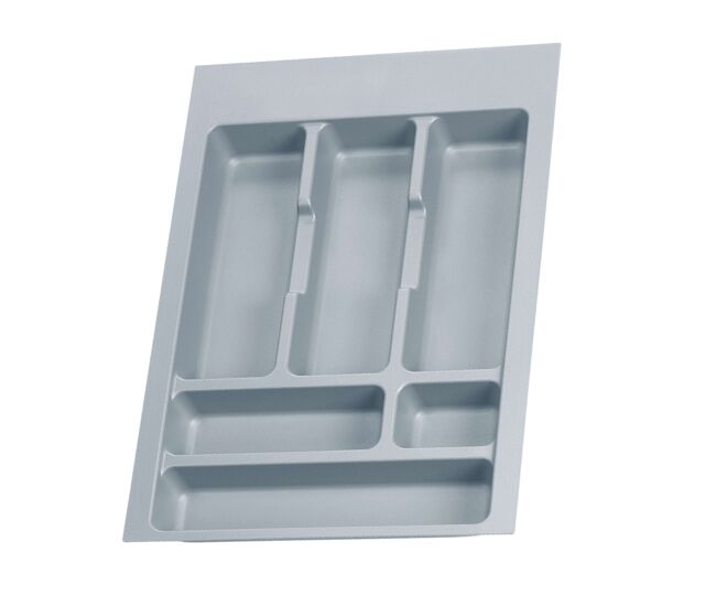 Cubertero optima para cajón universal módulo 40 cm en color gris plástico con medidas 33.6x4.5x48.2 cm