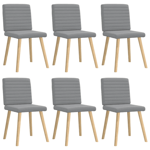 vidaXL Cadeiras de jantar 6 pcs tecido cinzento-claro