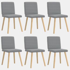 vidaXL Cadeiras de jantar 6 pcs tecido cinzento-claro