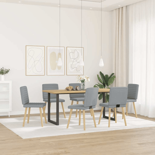 vidaXL Cadeiras de jantar 6 pcs tecido cinzento-claro