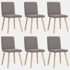 vidaXL Cadeiras de jantar 6 pcs tecido cinzento-acastanhado