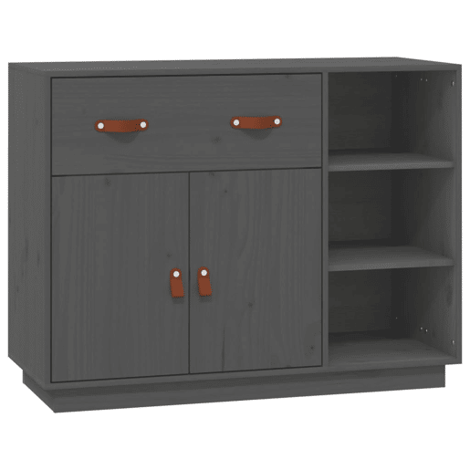 vidaXL Mesa consola 98,5x40x75 cm madeira de pinho maciça cinza