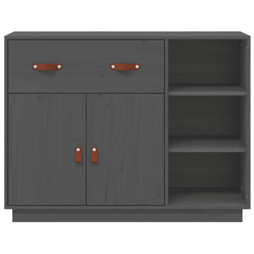 vidaXL Mesa consola 98,5x40x75 cm madeira de pinho maciça cinza