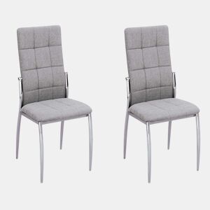 Pacote com 2 cadeiras Jana Modern Style para sala de estar e jantar em cinza