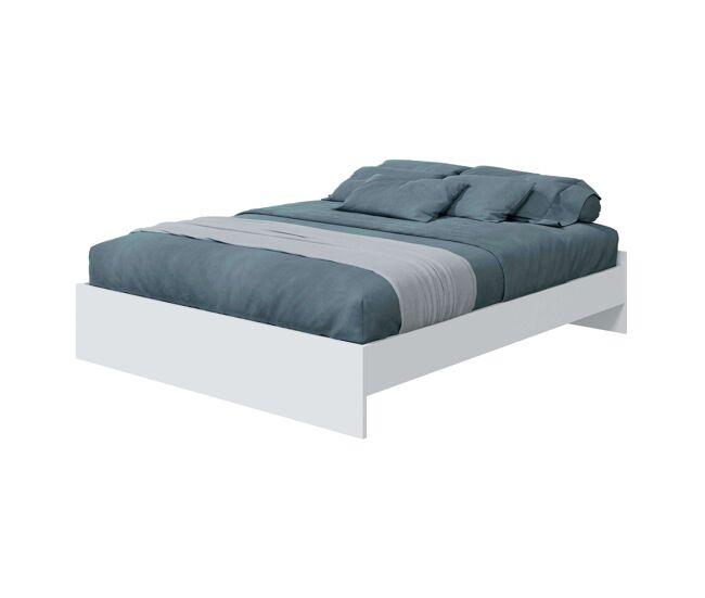 Pack dormitorio muebles daylight mesitas de noche, cómoda y cama queen size blanco artik y natur
