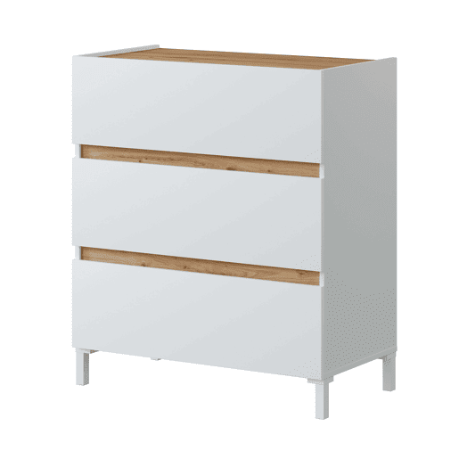 Conjunto de móveis de quarto de casal Tempus em branco Artik e carvalho Nodi Conjunto de móveis de quarto de casal Tempus em branco Artik e carvalho Nodi