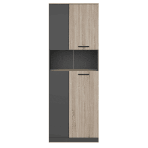 Armário de escritório Nibis com 2 portas e 1 espaço de armazenamento no centro, carvalho Sonoma e cinza antracite, 80x223x40 cm Armário de escritório Nibis com 2 portas e 1 espaço de armazenamento no centro, carvalho Sonoma e cinza antracite, 80x223x40 cm