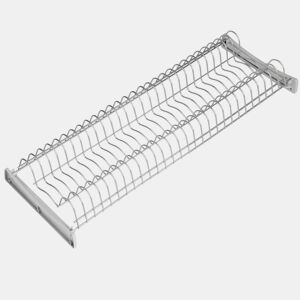 Escorredor de pratos Suprastar para armários altos em cinza com aço alumínio pintado 77x9x27 cm para gavetas de 80 cm