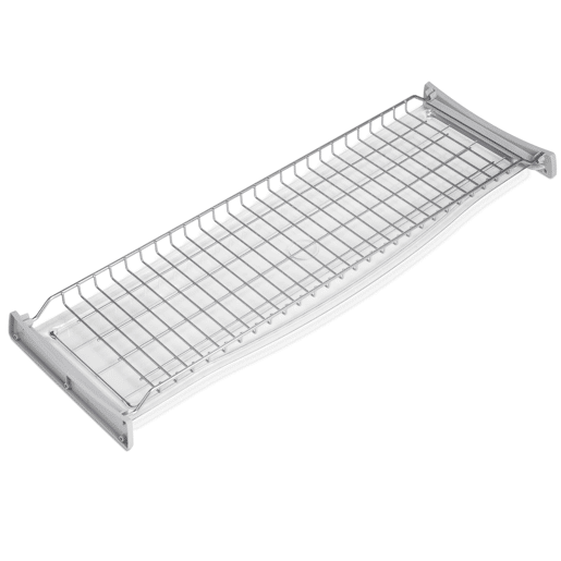 Escorredor de pratos Suprastar para armários altos em cinza com aço alumínio pintado 77x9x27 cm para gavetas de 80 cm