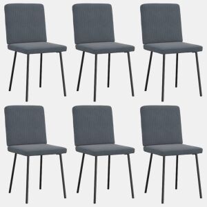 vidaXL Cadeiras de jantar 6 pcs veludo cinzento-escuro