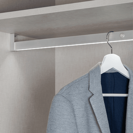 Barra suspensa para armário Castor Gray com luz LED e sensor de movimento, metal-plástico, 55,8 cm