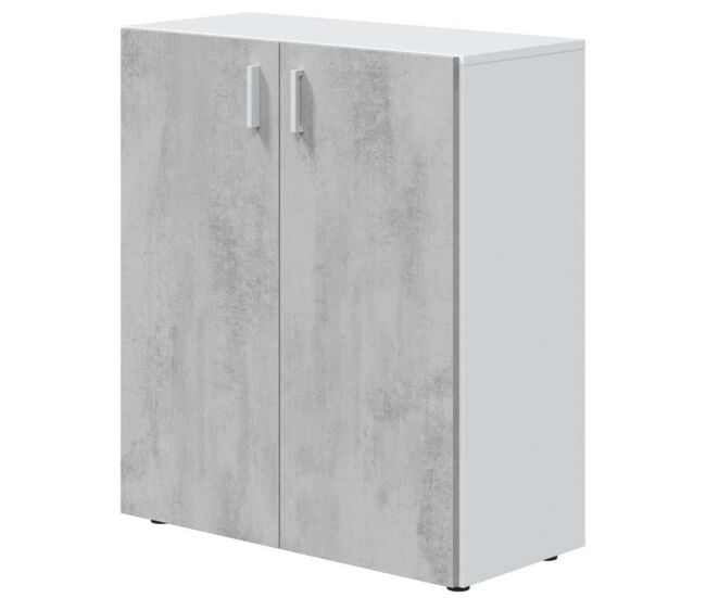 Pack de 4 armarios multiusosen color cemento y blanco despensa cocina