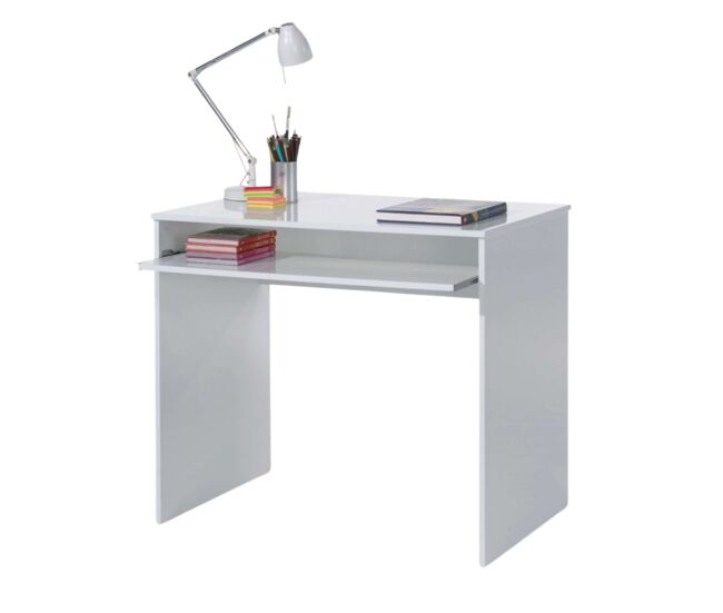 Pack muebles estudio juvenil infantil i-joy en color blanco o rosa formado por escritorio + estantería