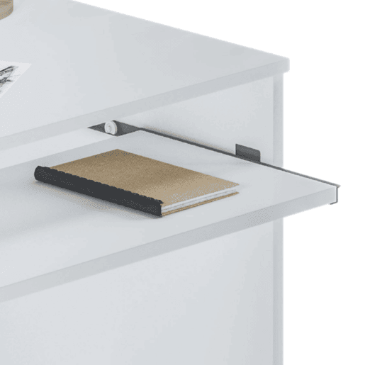 Pacote de móveis de estudo infantil e juvenil estilo contemporâneo I-Joy em branco, composto por uma escrivaninha e prateleiras Pacote de móveis de estudo infantil e juvenil estilo contemporâneo I-Joy em branco, composto por uma escrivaninha e prateleiras