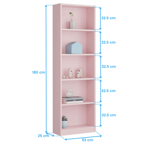 Pacote de móveis de estudo infantil e juvenil estilo moderno I-Joy em rosa, composto por uma escrivaninha e estante Pacote de móveis de estudo infantil e juvenil estilo moderno I-Joy em rosa, composto por uma escrivaninha e estante