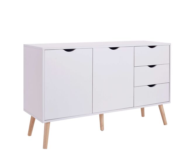 Aparador salón fiano en color blanco de estilo nórdico 120x75x39 cm