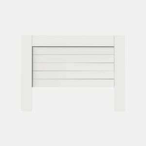 Conjunto de quarto em estilo nórdico em branco e carvalho Aurora com guarda-roupa, cabeceira e 2 mesas de cabeceira.
