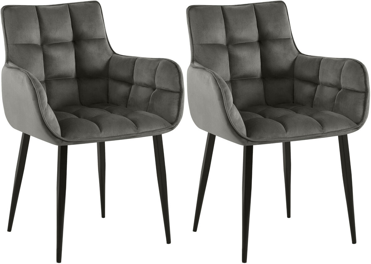 lote de 2 sillas tirana terciopelo antracita 59x62x87 cm