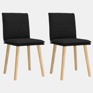 vidaXL Cadeiras de jantar 2 pcs tecido preto