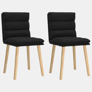 vidaXL Cadeiras de jantar 2 pcs tecido preto