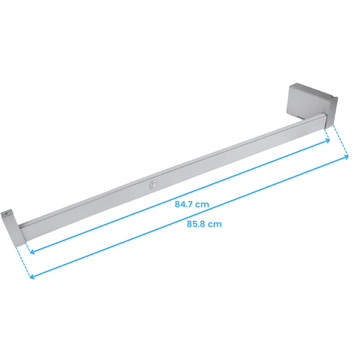 Barra de suspensão para armários com rodízios cinza com luz LED e sensor de movimento 85,8 cm ajustável em metal e plástico