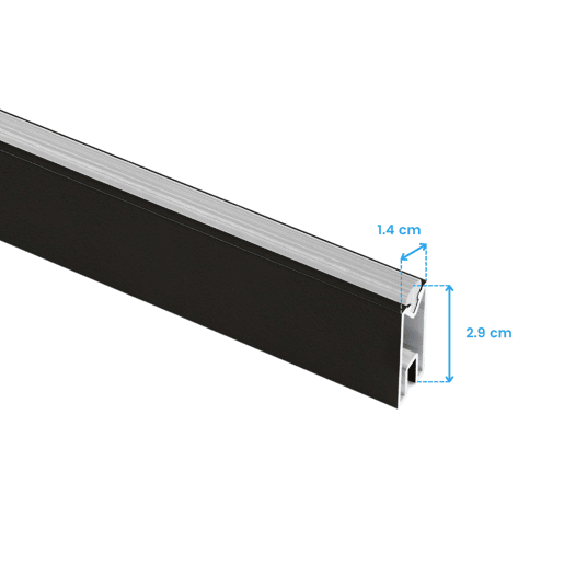 Varões de guarda-roupa de luxo em preto com 2 barras e 6 suportes de metal e plástico 75x30x15 cm