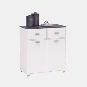 Buffet baixo Asfeld branco 2 portas 2 gavetas armário de cozinha estilo moderno 90x80x40 cm