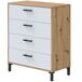 Cómoda Lúmina Dormitorio Nórdica 4 Cajones Cómoda Lúmina Dormitorio Nórdica 4 Cajones Blanco/ Madera