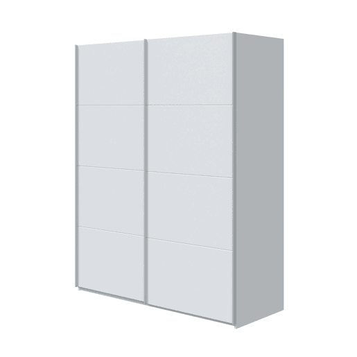 Pacote de quarto de casal em branco Artik (mate) com detalhes em cinza antracite, 150 cm