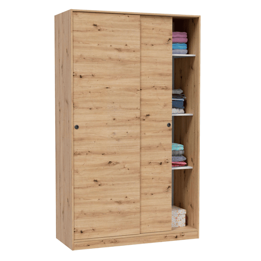 Pacote de quarto Cabeceira 135150 cm com 2 mesas de cabeceira + cômoda + guarda-roupa em carvalho Nodi e cinza antracite