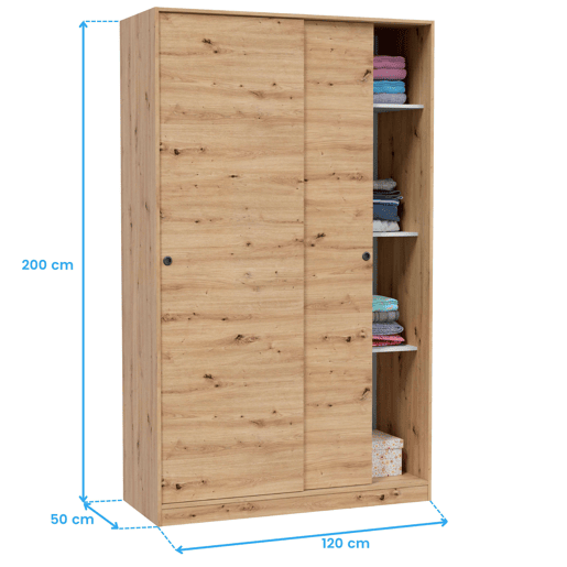 Pacote de quarto Cabeceira 135150 cm com 2 mesas de cabeceira + cômoda + guarda-roupa em carvalho Nodi e cinza antracite